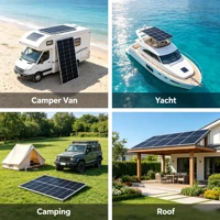 Panneau solaire en verre trempé 100W, modules PV portables à haute efficacité, 100 watts, étanches, pour batteries 12V, caravane, camping-car, bateau, yacht, marine, toit de maison. 8