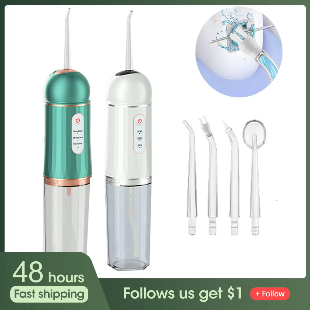 

Powerful Water Flosser Dental Water Jet Oral Irrigator Mouth Washing Machine Portable Teeth Whitening Stain Tartar Eliminator