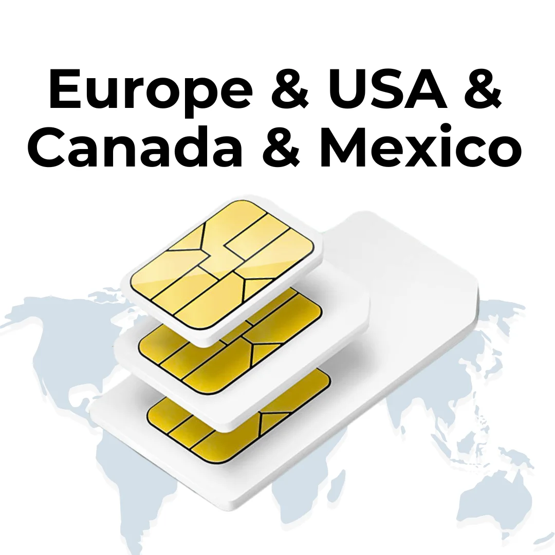 EIOTCLUB Europe, USA, Canada, and Mexico Prepaid SIM Card, High Speed IOT SIM Card Data Only Travel SIM Card for Phone Router