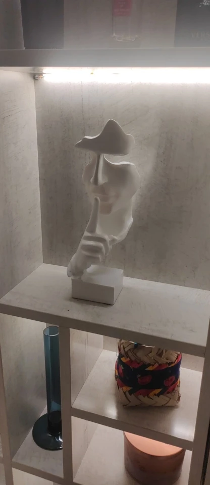 Resin Thinker Statue: Silence Is Gold Abstract Sculpture photo review