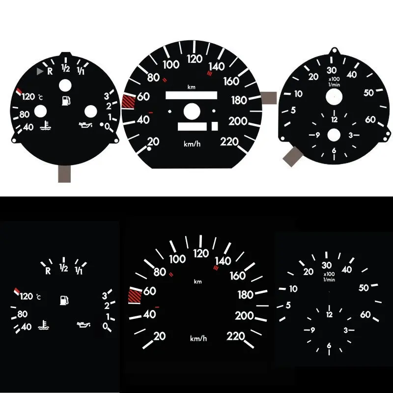 Индикатор свечения W124 W126 W201 220 км 6000 об/мин черная панель для белого освещения