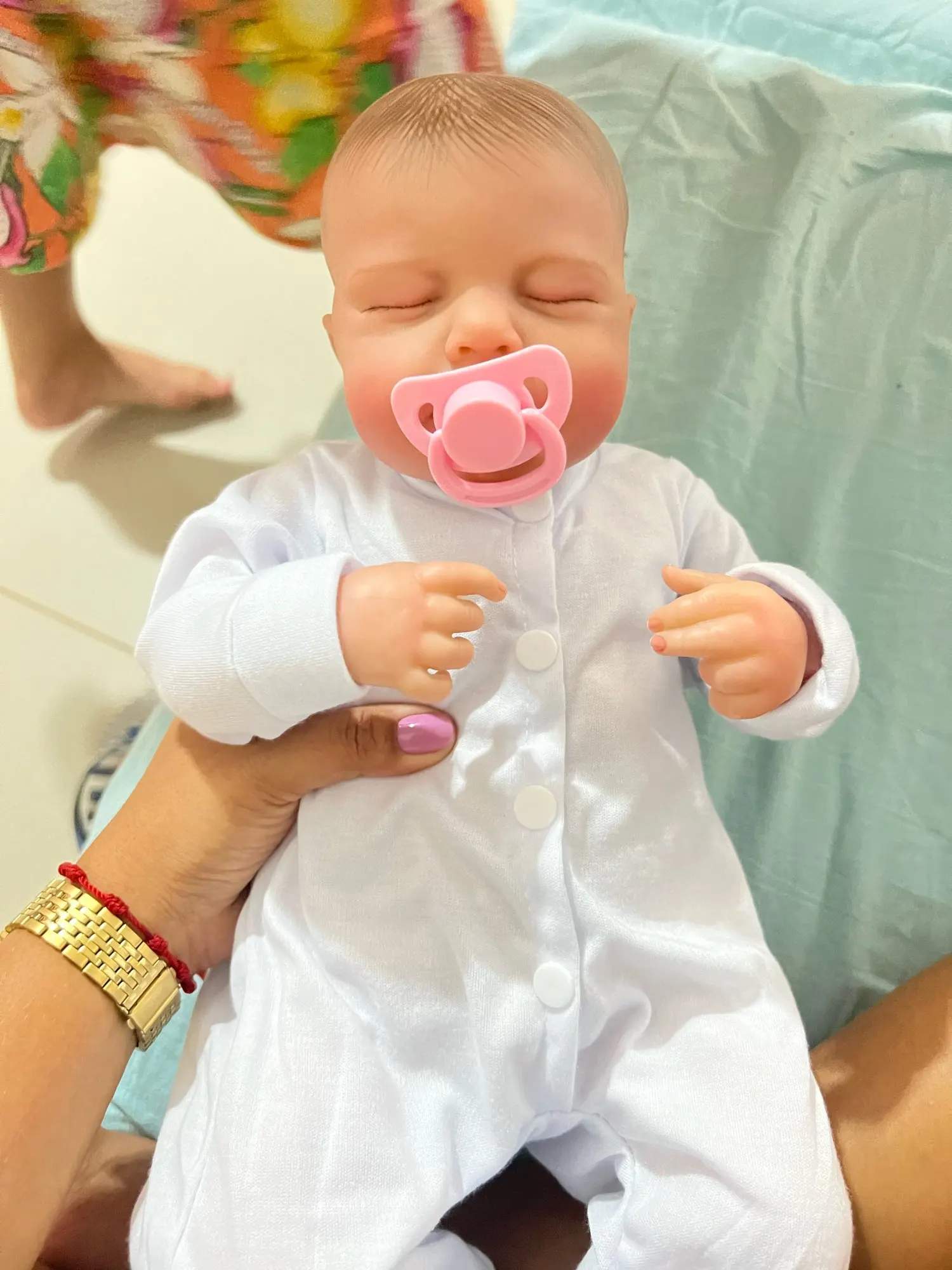 19Inch Finished Reborn Baby Dolls LouLou Already Painted Silicone Vinyl Cloth Surprise Toys Figure for Girls Christmas Gift photo review