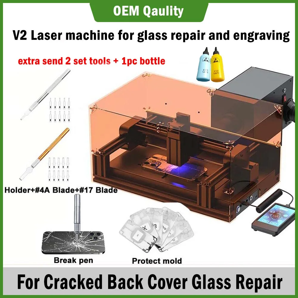 

Mobile Phone Special Laser Glue Removal Back Glass Removing Engraving Mini Machine For 15 12 13 11 Pro Max Rear Housing Repair