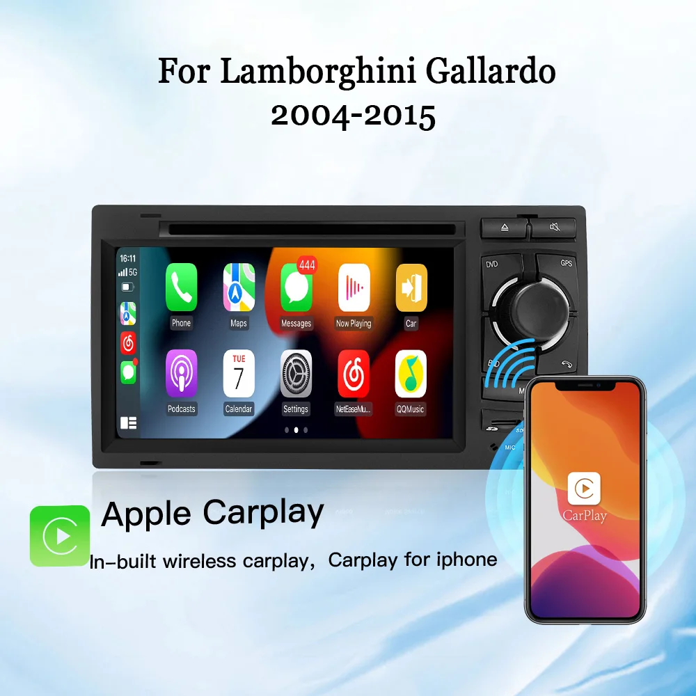 Hualingan Per Lamborghini Gallardo Gps Carplay Radio Stereo Upgrade 7 "Touch Screen Android Auto Mirroring Unità Principale A Schermo Intero