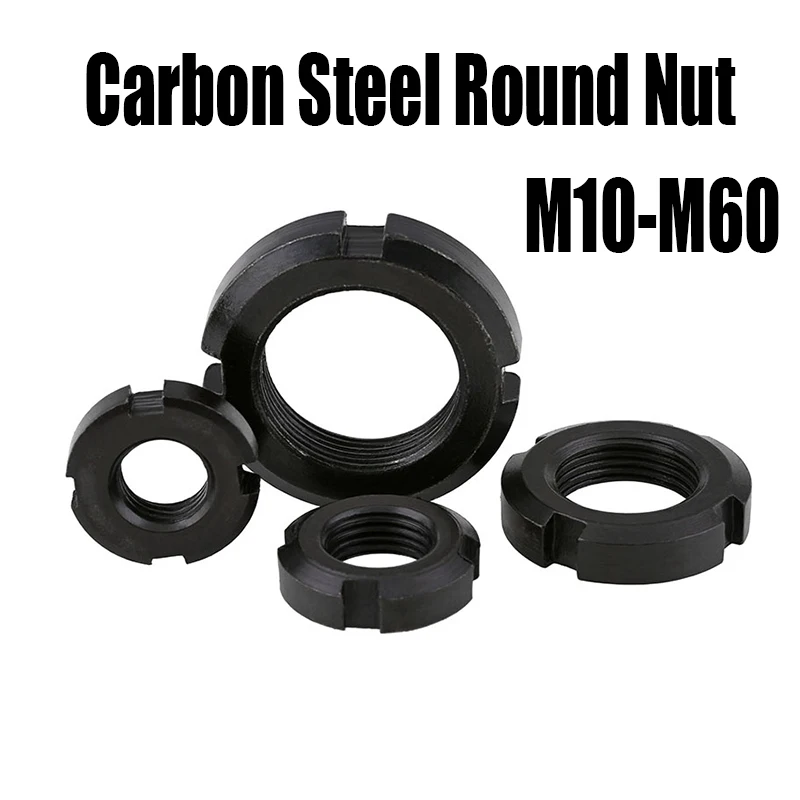 1PCSM10M60CarbonSteelRoundNutSlottedNutFourSlotNutBackstop