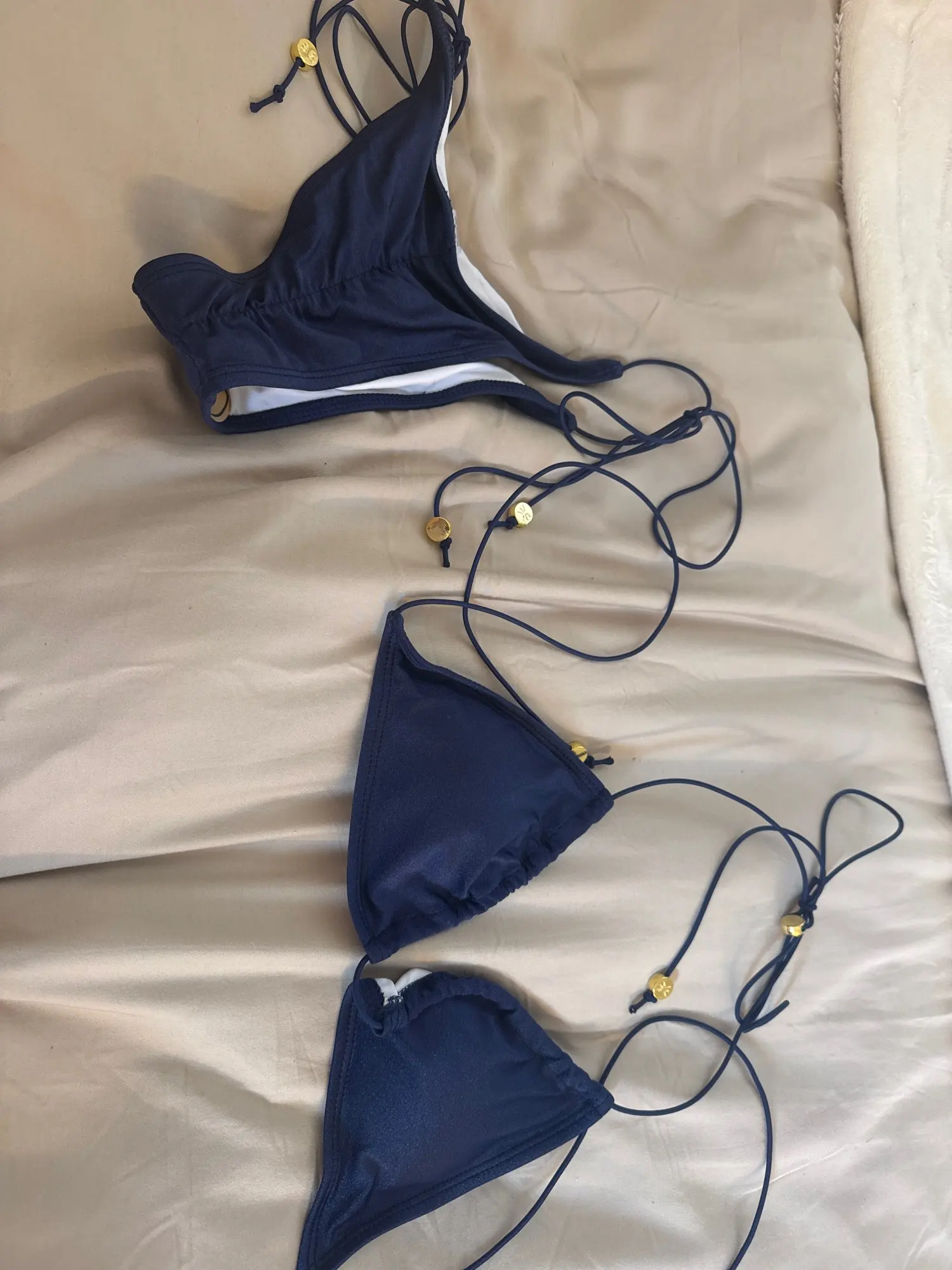 Vibrant Triangle Micro Bikini Set in Stretch Polyester photo review