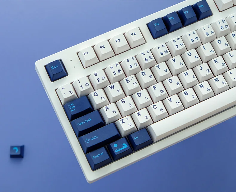 teclas azul lua keycaps cereja perfil pbt tintura sublimação teclado mecânico para mx switch deslocamento