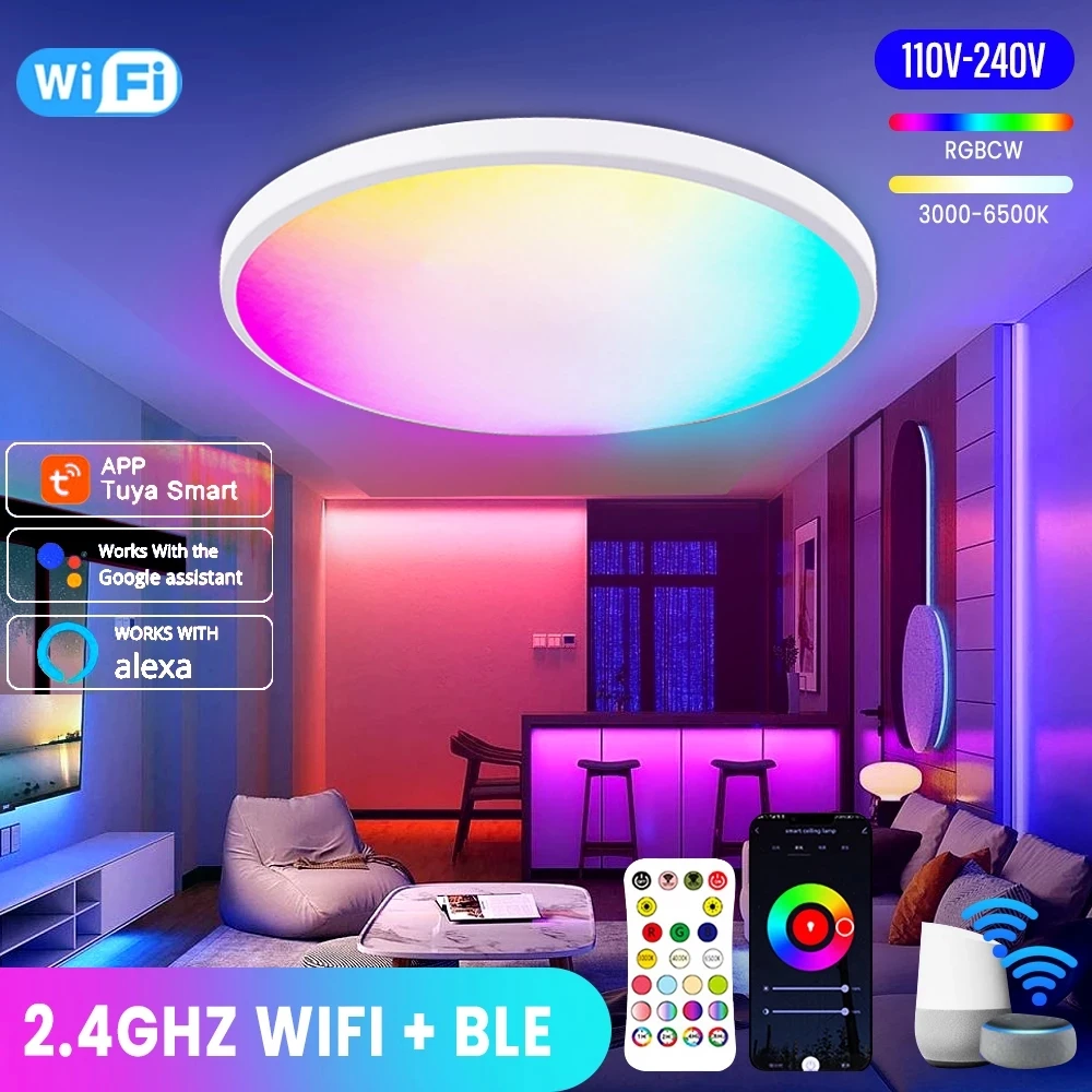 Lampe De Bureau LED Intelligente Alantop - WiFi, Alexa, Google Home - RGB + Blanc - Sync Musique