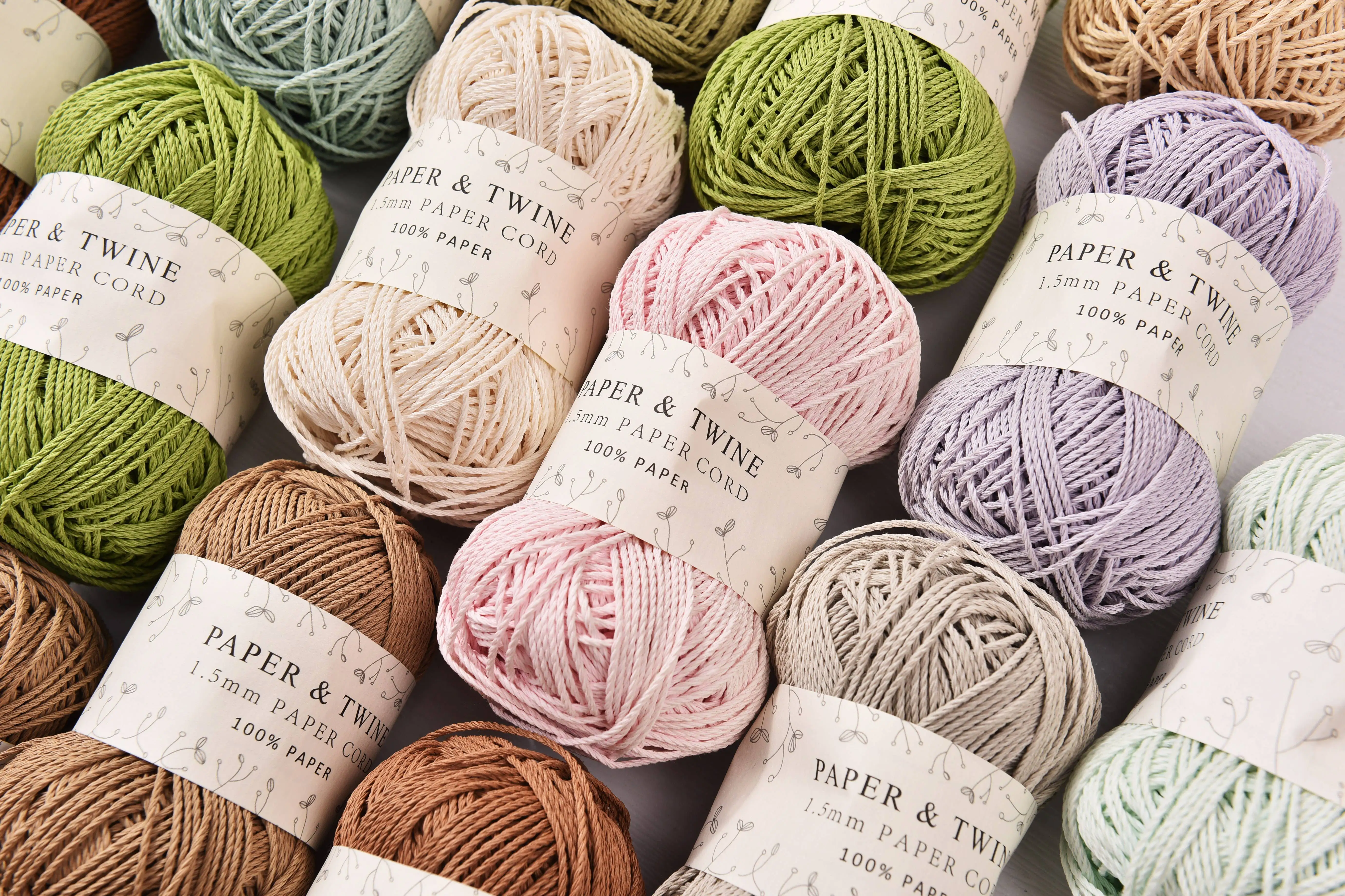1.2mm Paper Cord Yarn 3ply Strands Paper yarn 100% Natural Hand Knitting cord 4