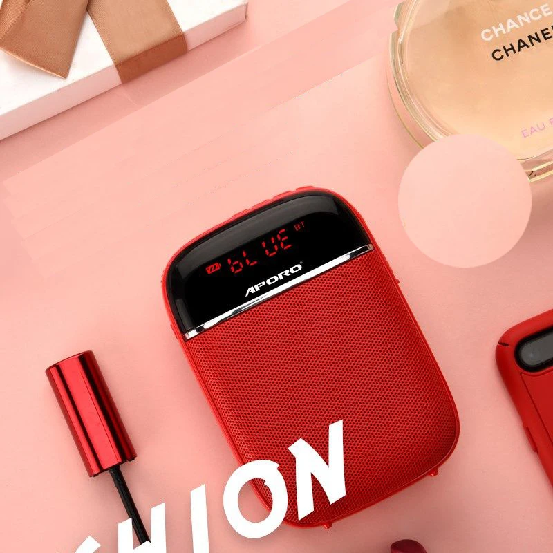 APORO T2 10W 블루투스 유선 UHF 무선 미니 패션 마이크 가이드 헤드셋, 교육 강의 전용 휴대용 앰프