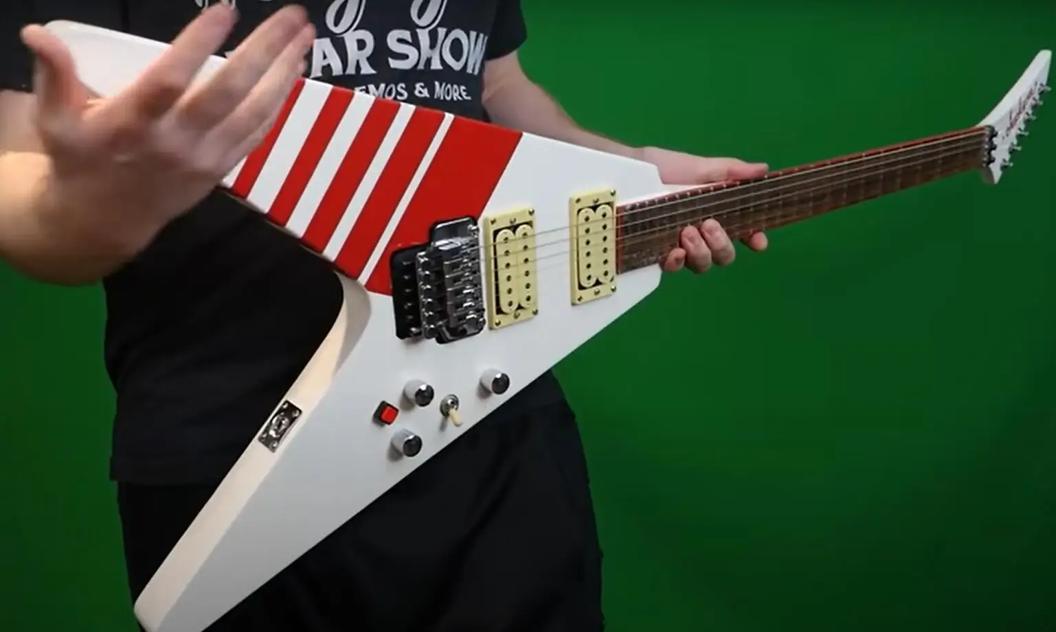 Chackson Killswitch Buckethead Y2kv白kfcフライングvエレキギターバリトン24フレット 赤ネックバインディング フロイドローズトレモロb Aliexpress