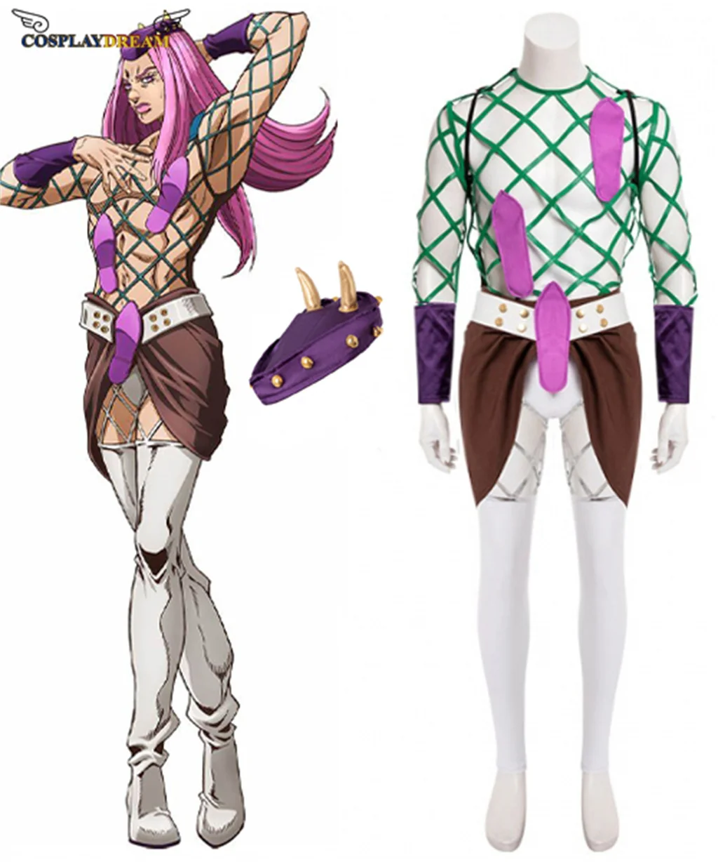 

Anime JoJo's Bizarre Adventure Narciso Anasui cosplay costumes adult men’s Narciso Anasui uniform full set Halloween Costumes