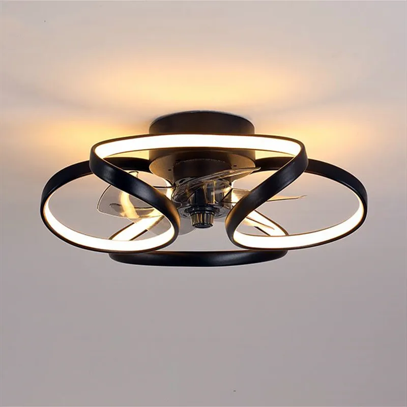 

Led Ceiling Fans Chandelier Bedroom Living Room Nordic Macaron Invisible Fan Light APP Remote Control Ceiling Fans 110V 220V