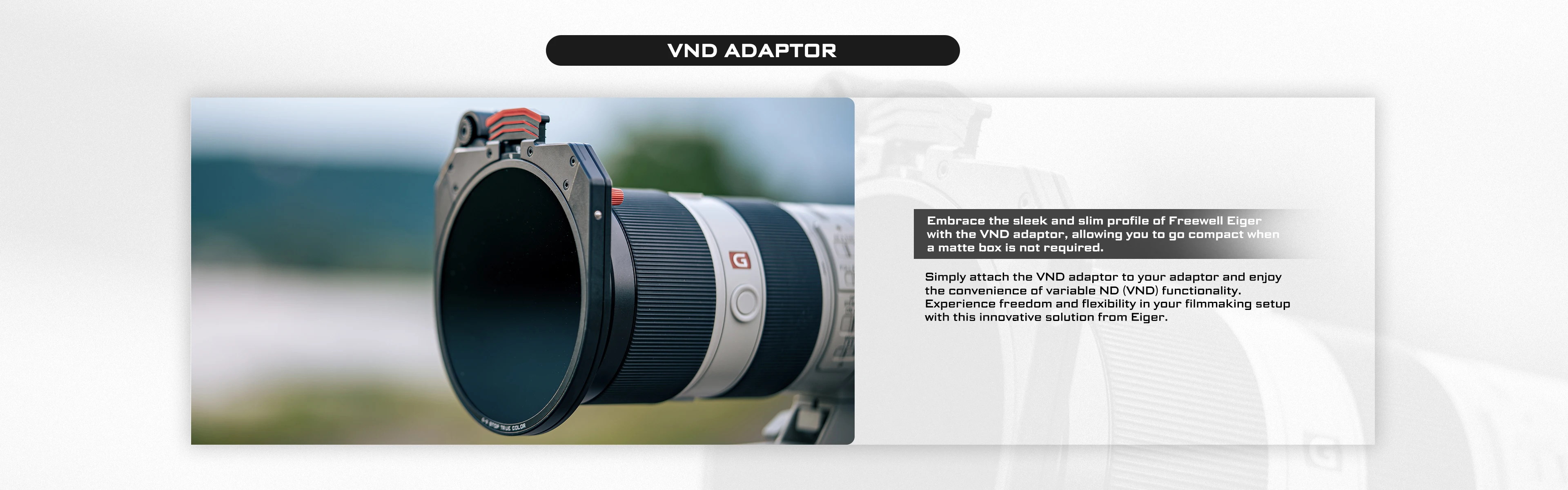 Starter Kit VND1-5 Stop,VND6-9 Stop,CPL Filters Sets with Eiger Matte Box Compat