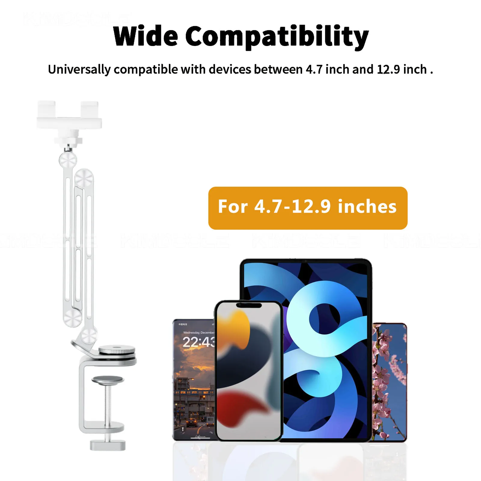 Universal Adjustable Tablet and Device Stand with Rotating Clip