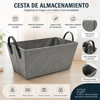 Polyester Storage Basket 40X15X20Cm Reinforced Pu Handles Rigid Structure Multipurpose for Toys Clothes Books Bathroom Bedroom 1