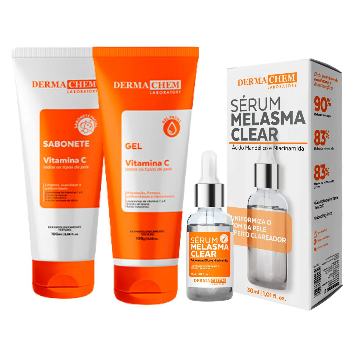Kit Skincare Vitamina C Dermachem 3 Produtos