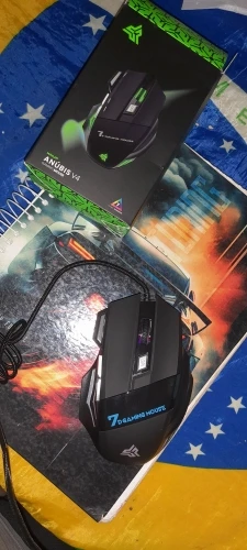 Mouse gamer para jogo computador 3200dpi com LED laser X7 USB Botões Profissional photo review