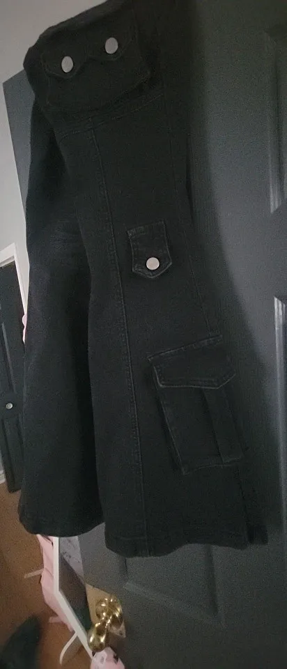 REDDACHiC Black Low Waist Cargo Jeans 2000s Distressed Whiskers Multi-pocket Stretch Bootcut Pants Women Retro Grunge Streetwear photo review