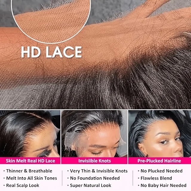 Perruque en cheveux humains ondulés de 40-42 pouces, perruque frontale en dentelle HD 13x4 13x6, densité 250%, cheveux brésiliens, perruque noire naturelle pour femmes 4 Perruque en cheveux humains ondulés de 40-42 pouces, perruque frontale en dentelle HD 13x4 13x6, densité 250%, cheveux brésiliens, perruque noire naturelle pour femmes 4