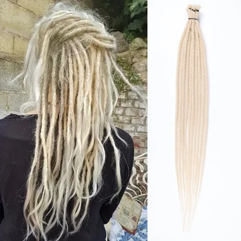 Synthetic Dreadlock Extensions 10 Strands Hippie Single Ended Dreads Red 0.6 Cm Width Loc Extensions Reggae Style Crochet Hair 1
