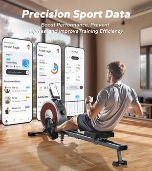 MERACH Rowing Machine Magnetic Rower Machine for Home 16 Levels Quiet Resistance Dual Slide Rail Max 350lb Weight Capacity R02 2