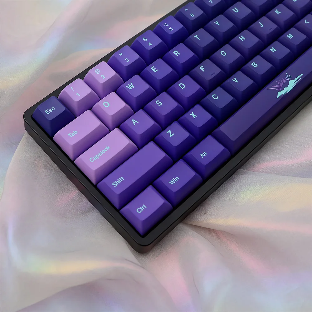 Gmk Northern Lights Keycaps Teclado Mecânico Pbt Sublimação de Tintura Interruptor mx Gradiente Roxo Perfil Kca 135 Chaves - Imagem 3