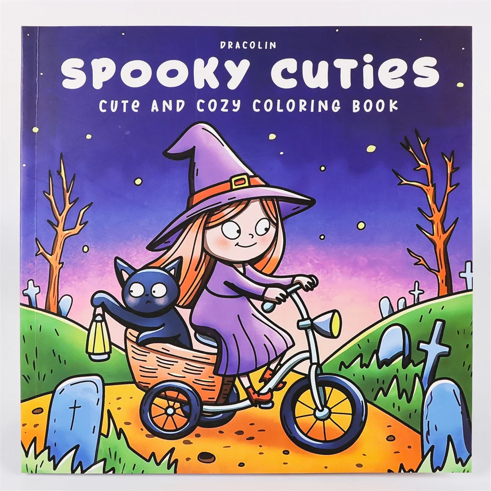 Spooky Cuties Simple Picture Books 40 Sheets Coloring Pages With Easy Large Print Home School Accessories For Teens Kids 2