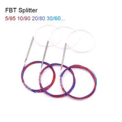 10pcs Fiber Optic FBT Splitter, 1x2 5/95 10/90 20/80 30/70 Different Types 0.9mm without connectors uneven distribution Splitter