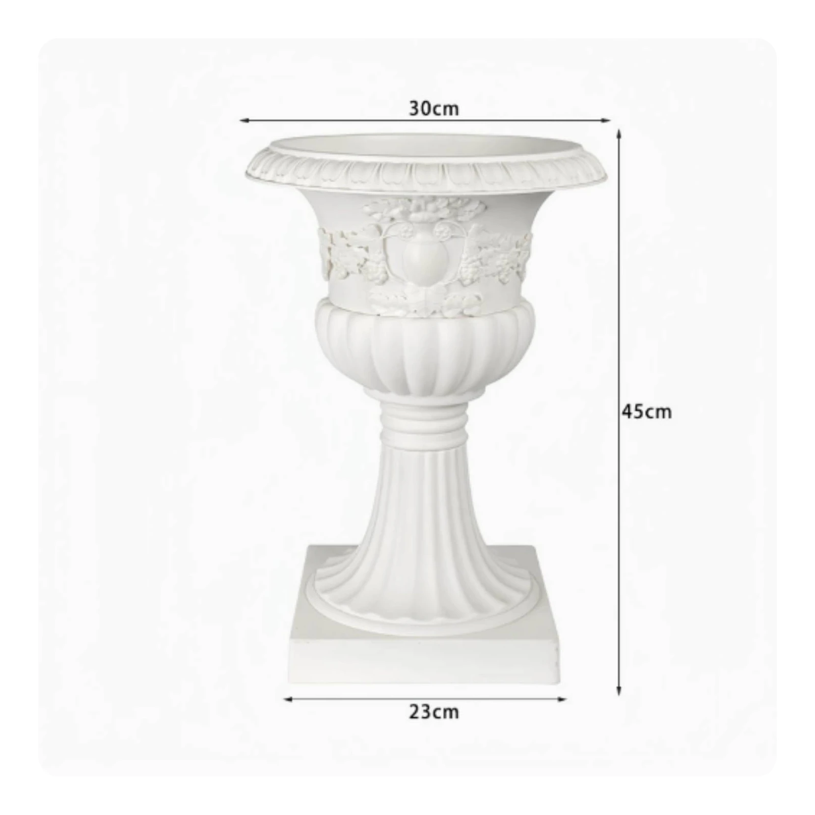 Elegant Vintage Roman-Style Pedestal Flower Pot - Large Round Decorative Planter with Raised Base and Wide Mouth