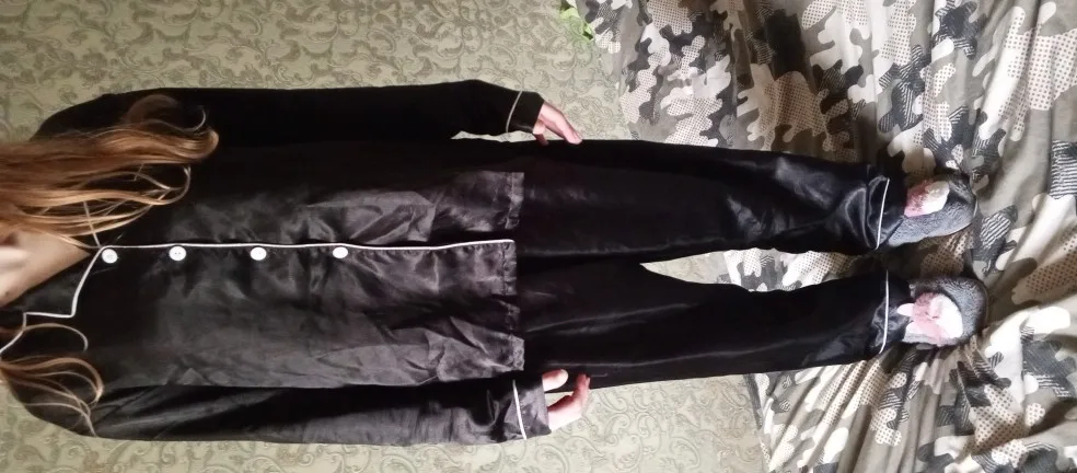 Plus Size Luxurious Silk Pajamas for All Seasons Comfort photo review