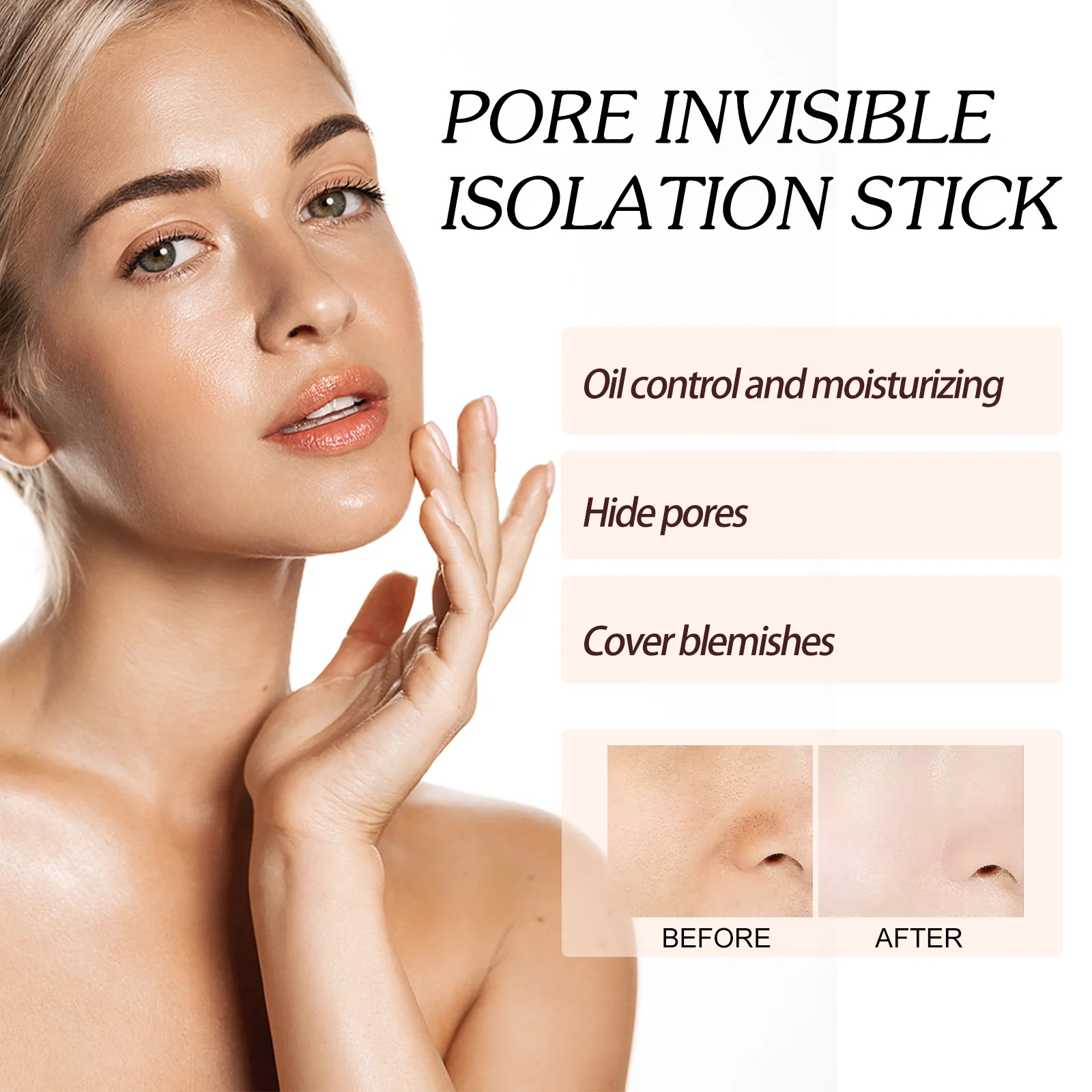 Moisturizing Waterproof Face Primer Makeup Base Gel Oil-control Matte Smooth Fine Lines Invisible Pore Invisible Isolation Stick
