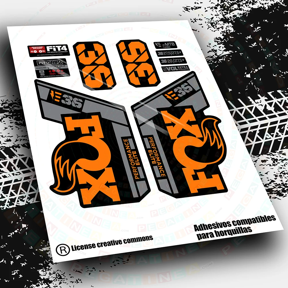 Fox 36 Elite E-Bike 2021-2023 Bicolore Wp555 Accessori Ciclismo Vinile Mountain Bike Adesivi Mtb