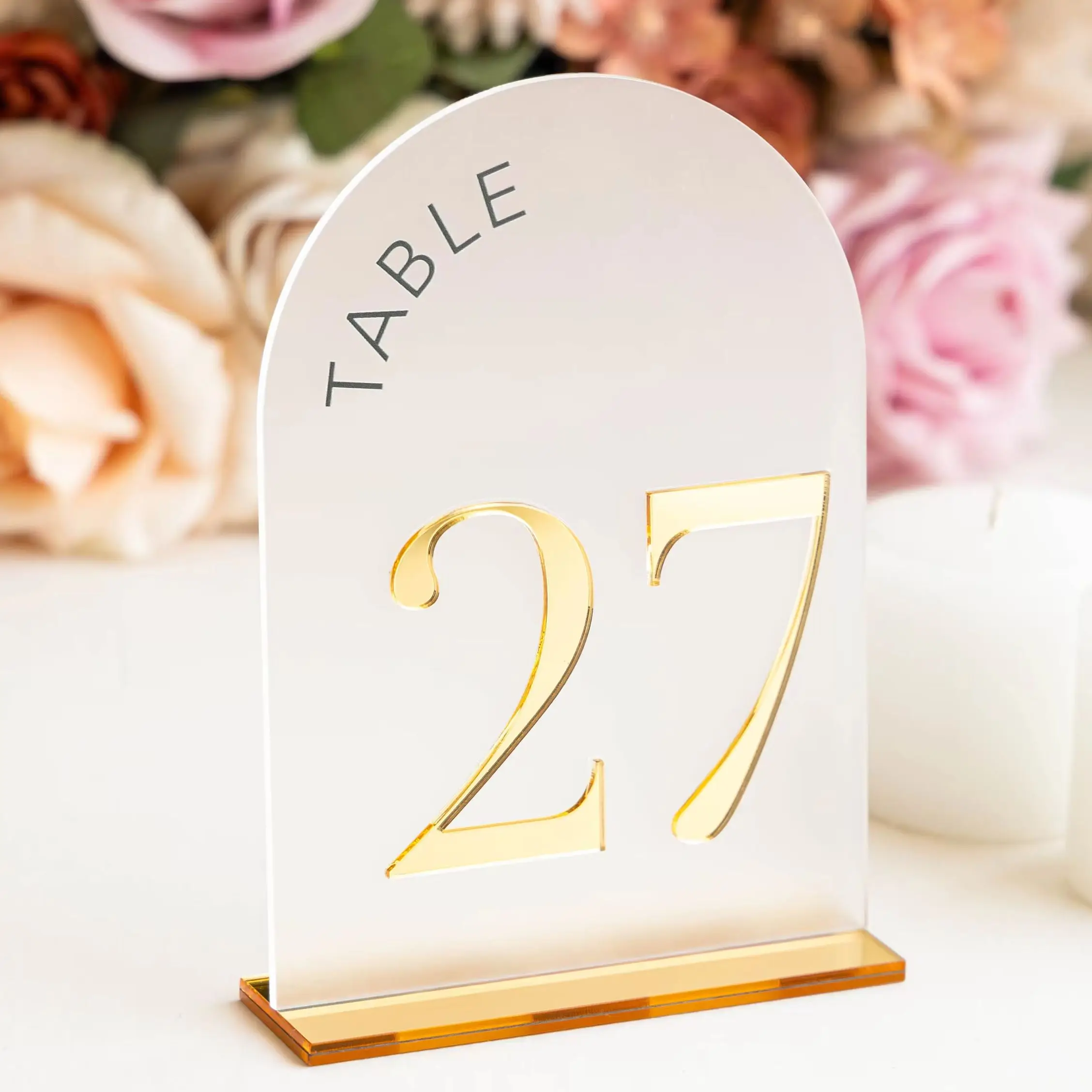Frosted Arch Acrylic Table Numbers Table Signs Wedding Decor Wedding Signage Black Numbers Reception Decor