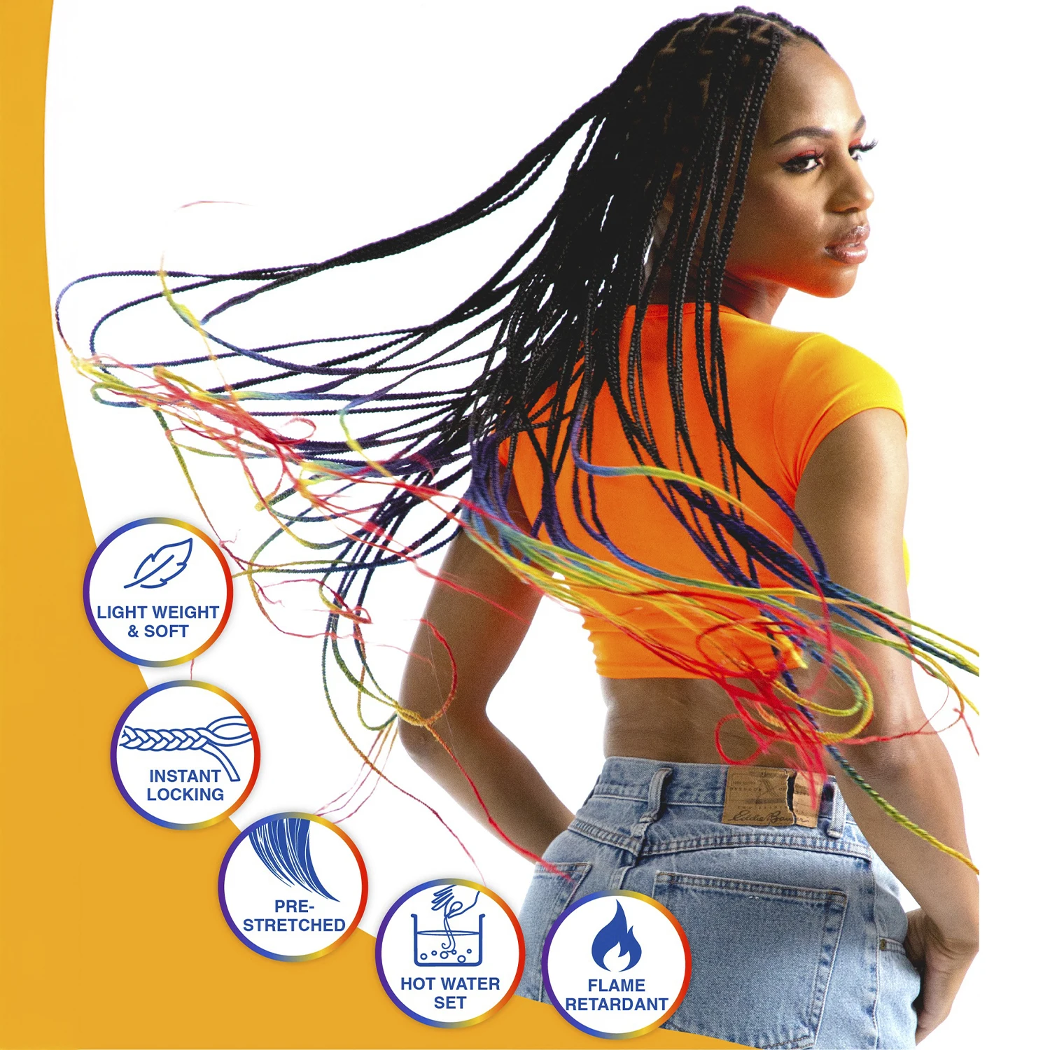Sensationnel African Collection Braids 6X X-Pression Pre-Stretched Braid 58" - Lightweight, Long-Lasting 6