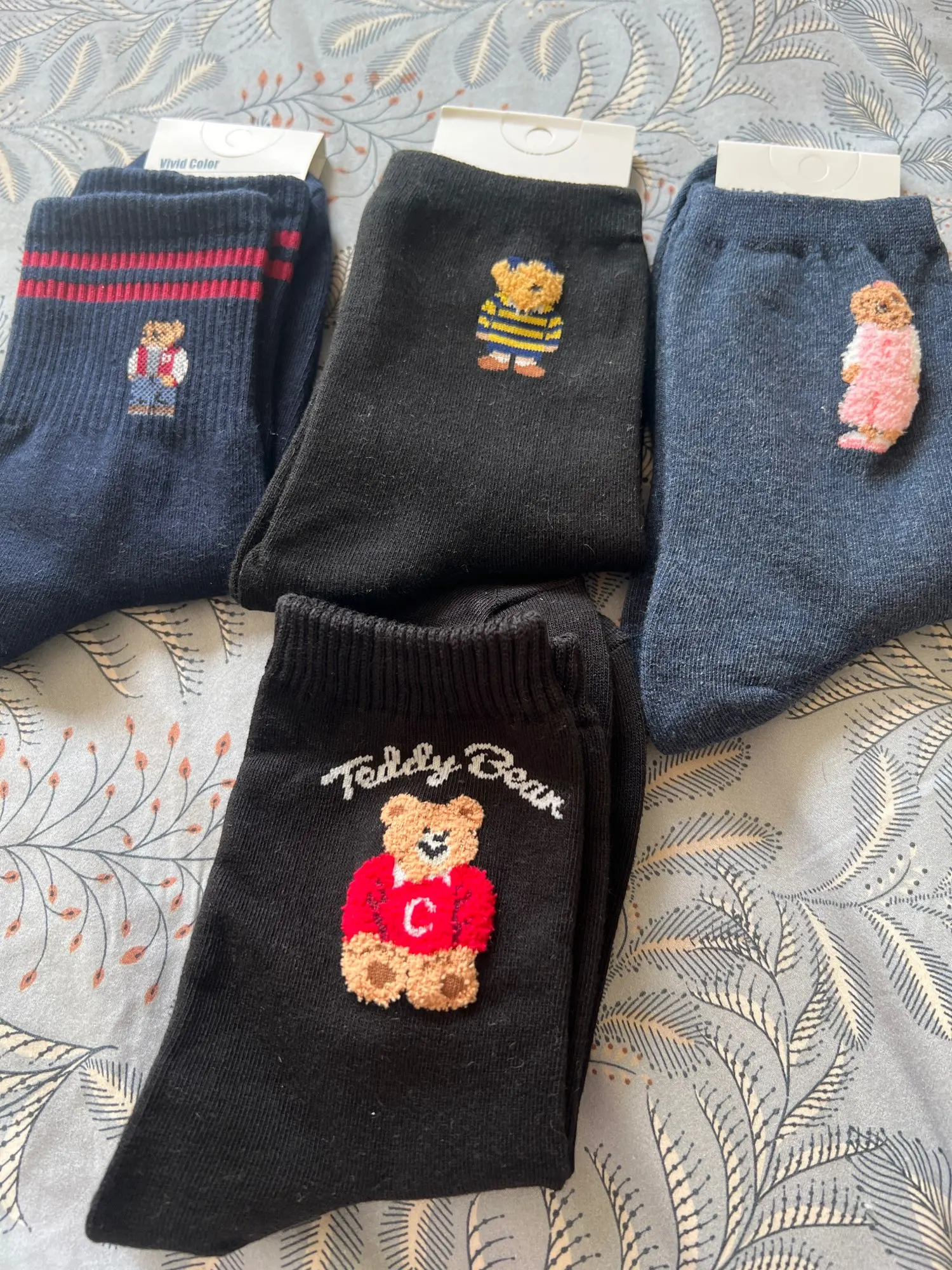 Cute Cartoon Teddy Bear Socks for Women photo review