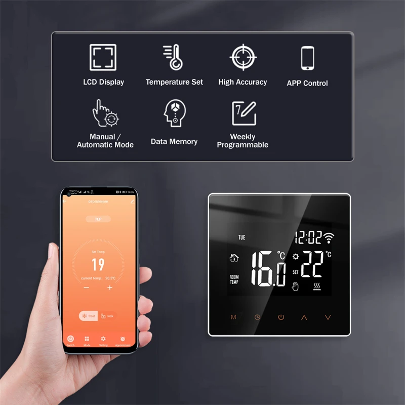 Tuya WiFi Smart Thermostat Electric Floor Heating Water Gas Boiler Temperature Voice Remote Controller for Google Home Alexa