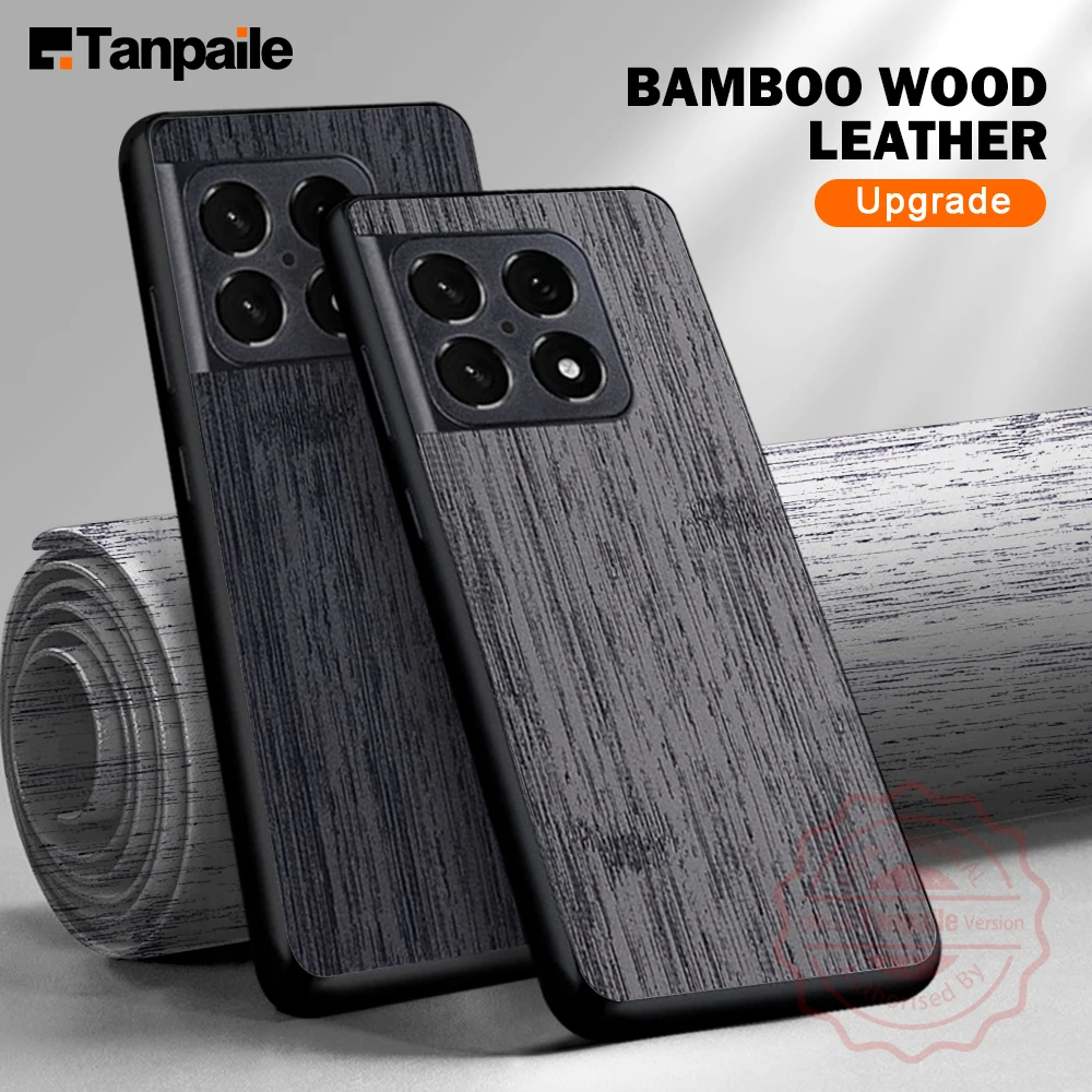 

Tanpaile Shockproof Bamboo Wood Leather Phone Casing For Oneplus 10 Pro 10T Luxury Ultra thin Back Cover Case Shell