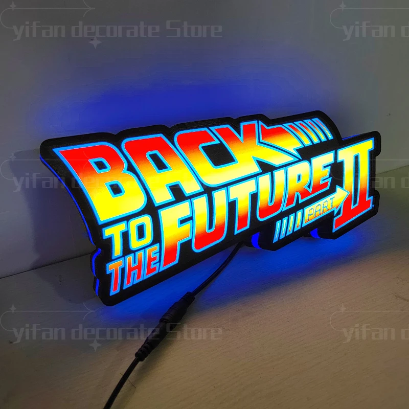 Movie Back To The Future Logo LED Light Box Nightlight Gift 3D 