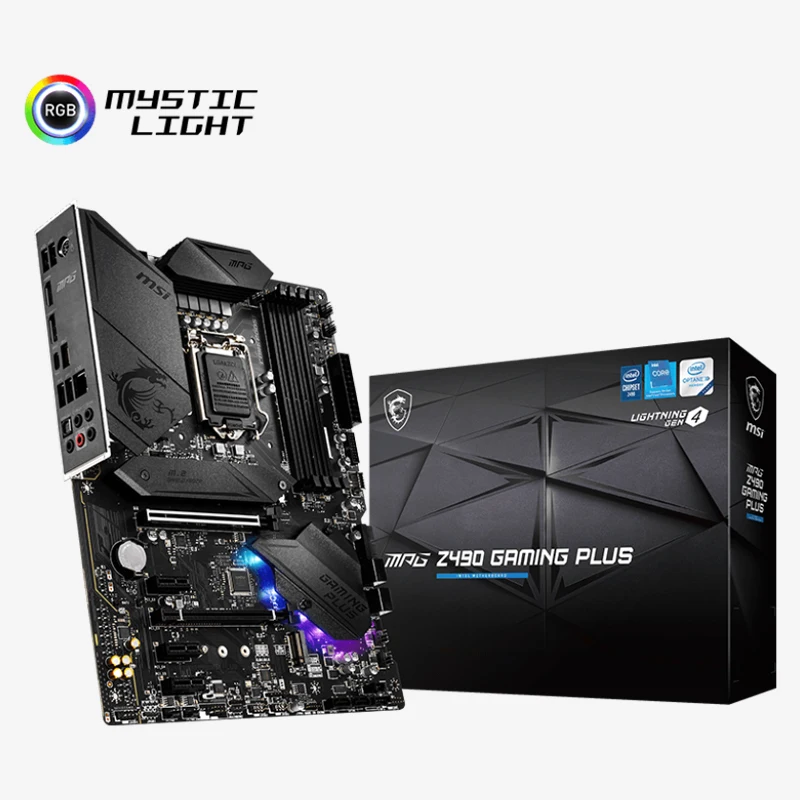Nuova Scheda Madre Da Gioco Msi Mpg Z490 Plus Ddr4, Cf, Dual M.2 Slot, Scheda Madre Usb 3.2 Gen 2 Lga 1200