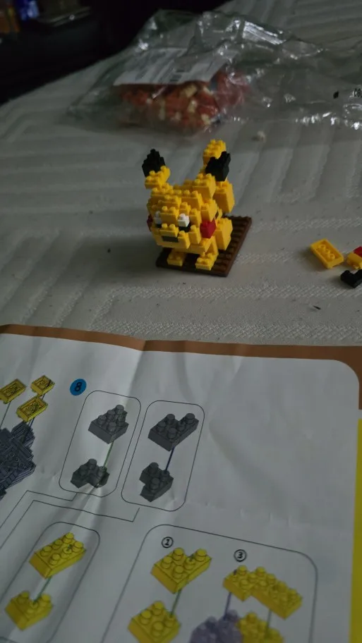 DIY Pokemon Blocks Small Cartoon Mini Building Block Pikachu Charizard Eevee Mewtwo Anime photo review
