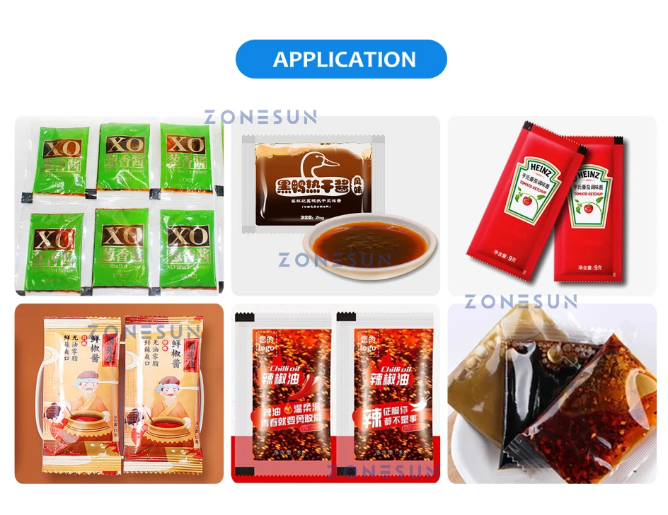 Автоматическая машина для упаковки пасты ZONESUN, кетчуп, медовая палочка, масло, уксус, вода, саше, запечатывание, наполнение ZS-S100 