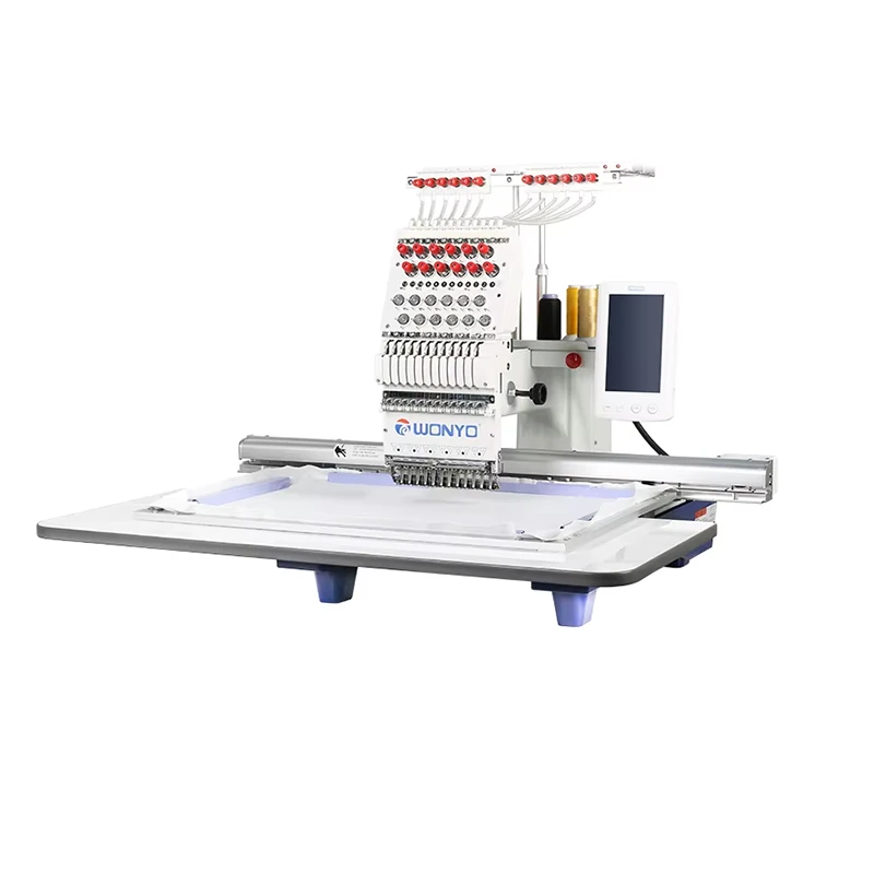 Single Head embroidery machine 3D Automatic Computer Cap T-shirt Flat 3D 12 Needle High Quality Embroidery Machine