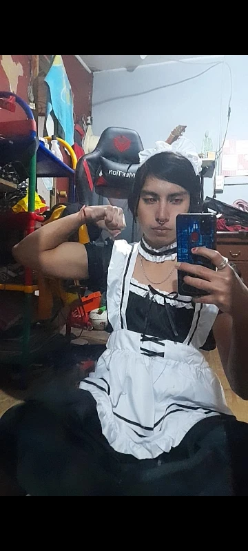 Bonito conjunto de vestido de traje de animación Lolita Maid