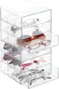 "Plastic 3-drawer vanity organizer – 7” x 6.5” x 6.5”, clear" 3