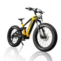 2024 HEZZO Carbon Fiber Electric Bicycle 52V 1000W BAFANG M620 Mid Drive 21Ah Emtb Fat Tire Off-Road 9 Speed Electric Bicycle