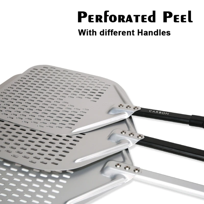 SHANGPEIXUAN 12 inch 14 inch Pizza Peel Aluminum Pizza Shovel Anodized Peel Paddle Round Rectangular Spatula