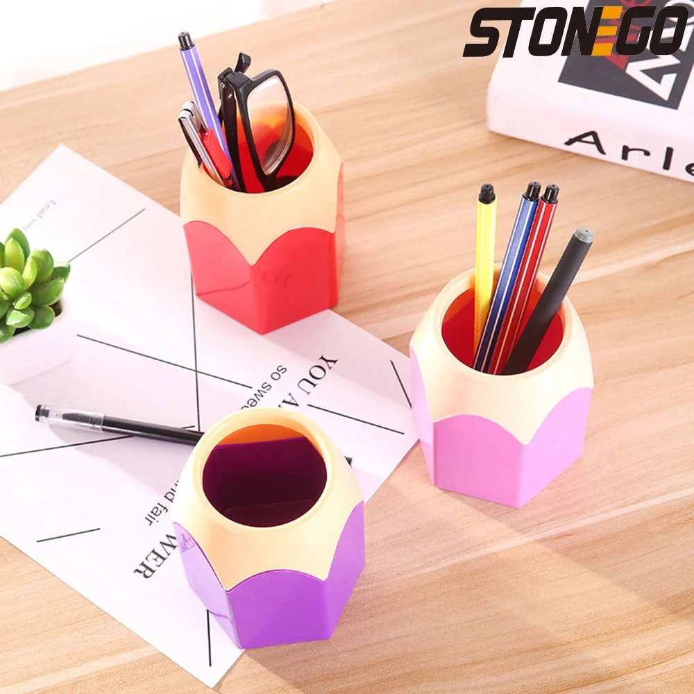 STONEGO Makeup Brush Pen Holder Vase Pencil Pot Stationery Storage Box (Not Included Accessories)