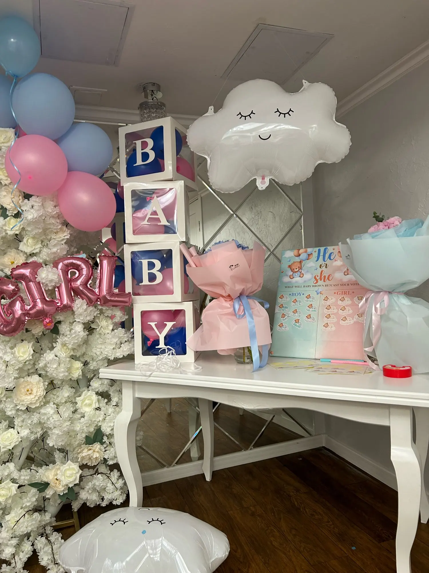 Baby Letter Boxes with Balloons - Party Decor for Birthdays and Showers photo review