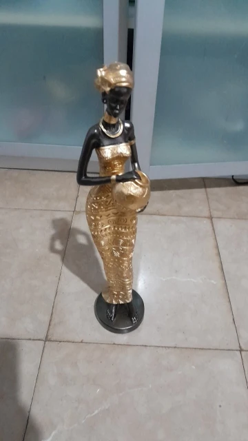 Black Resin Retro African Women with Pottery Figurines - Home & Desktop Decor photo review